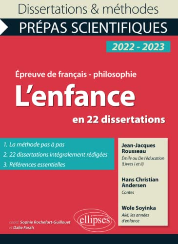 L'enfance en 22 dissertations : Jean-Jacques Rousseau, Emile ou De l'éducation (livres I et II) ; Ha