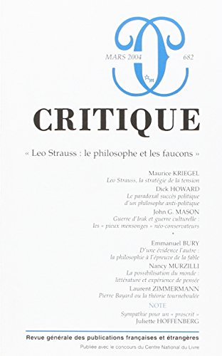 Critique, n° 682. Leo Strauss : le philosophe et les faucons
