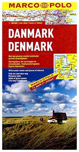 Danemark - Carte routière et touristique - Avec plan du centre-ville de Copenhague - Echelle : 1/300