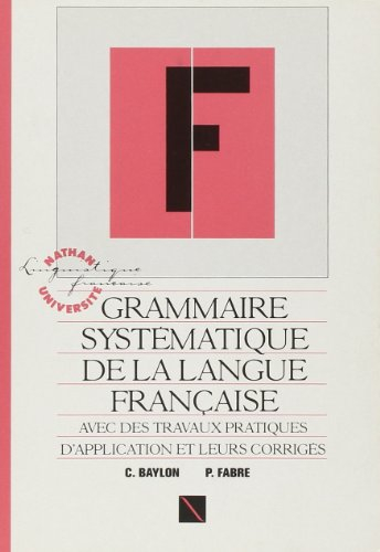grammaire systématique de la langue française