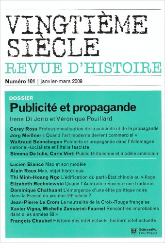 Vingtième siècle, n° 101. Publicité et propagande