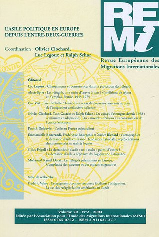 Revue européenne des migrations internationales-REMI, n° 20-2. L'asile politique en Europe depuis l'