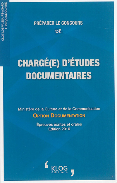 Préparer le concours de chargé d'études documentaires : Ministère de la culture et de la communicati