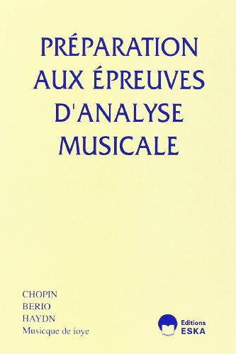 Preparation aux Epreuves Analyse Musical