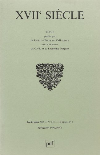Dix-septième siècle, n° 218. Varia