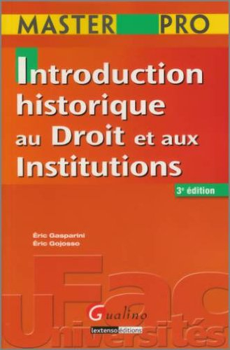 Introduction historique au droit et aux institutions