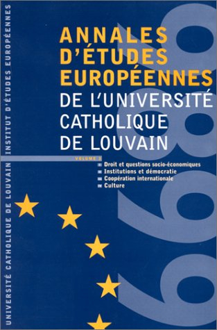 Annales d'études européennes de l'Université catholique de Louvain, n° 3