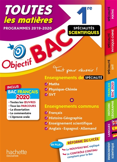 Toutes les matières 1re spécialités scientifiques : programmes 2019-2020