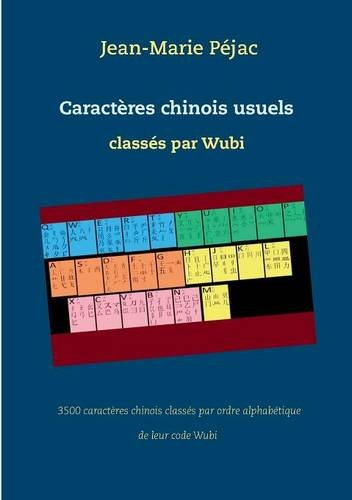 caractères chinois usuels classés par wubi : 3500 caractères chinois classés par ordre alphabétique 