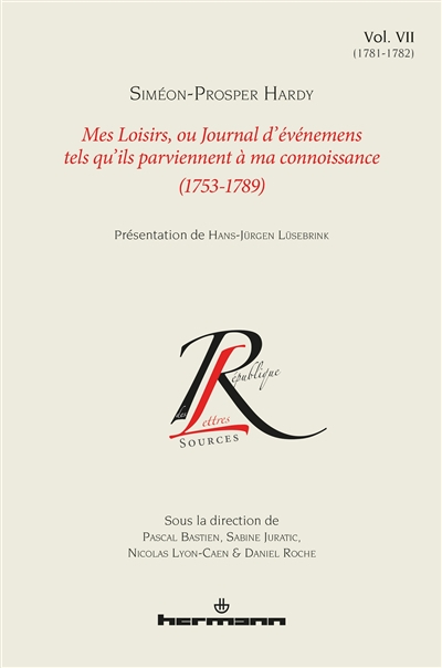 Mes loisirs ou Journal d'événemens tels qu'ils parviennent à ma connoissance : 1753-1789. Vol. 7. 17