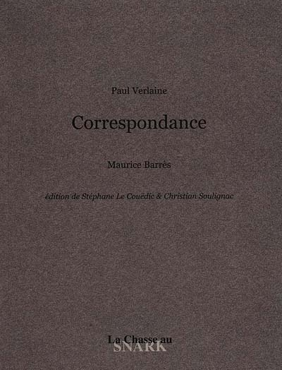 Verlaine-Barrès : correspondance