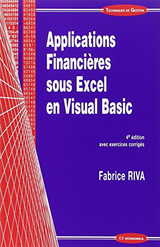 Applications financières sous Excel en Visual Basic