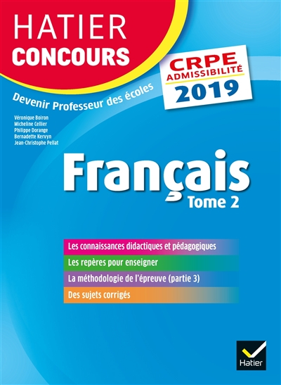 Français : CRPE admissibilité : 2019. Vol. 2