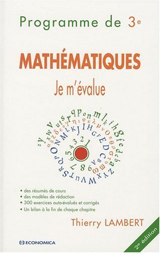Mathématiques : je m'évalue : programme de 3e