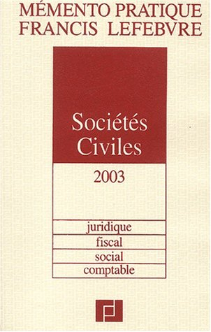 Mémento Sociétés civiles, édition 2003