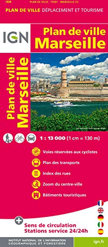 Marseille Plan de Ville 1:13 000 IGN Map