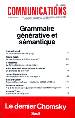 Communications, n° 40. Grammaire générative et sémantique