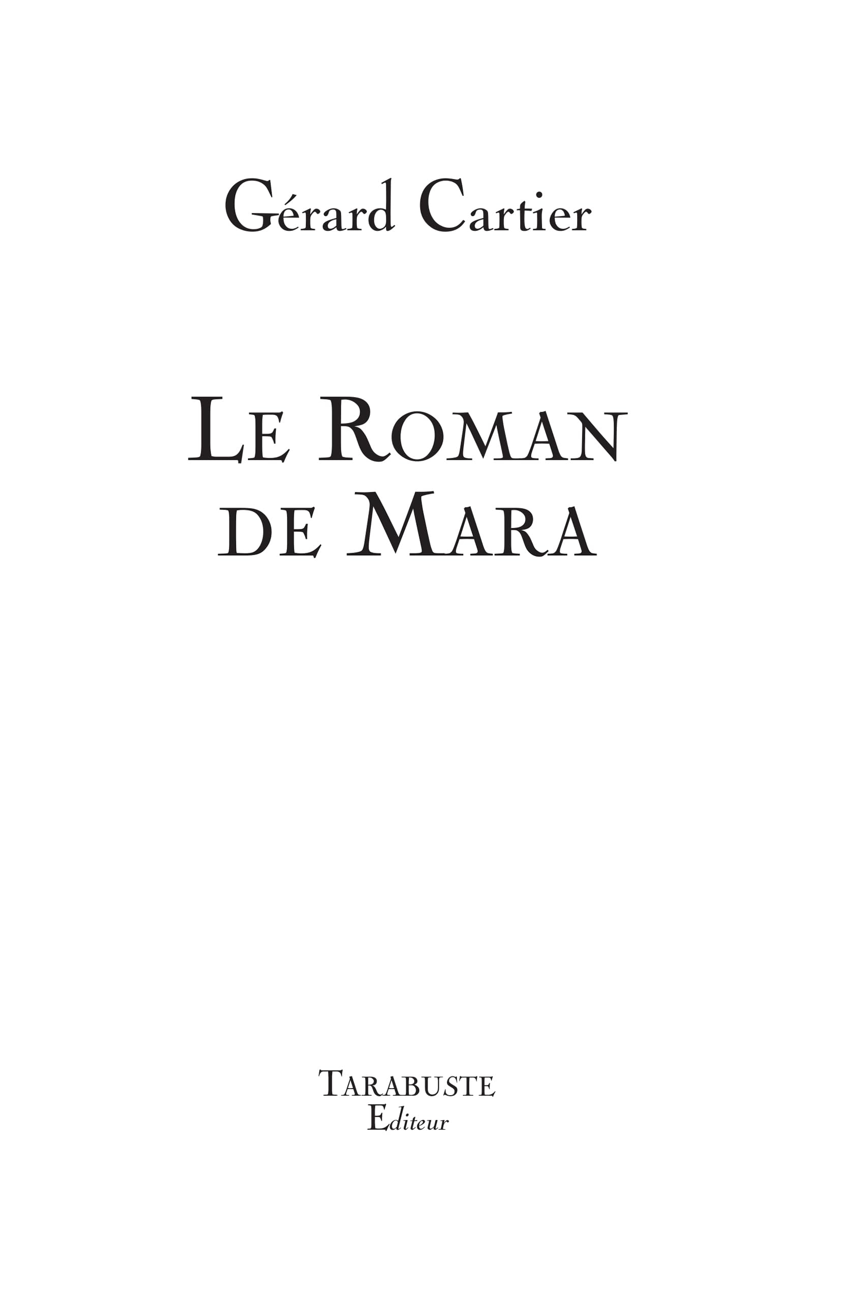 Le roman de Mara