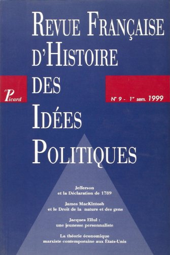 Revue française d'histoire des idées politiques, n° 9