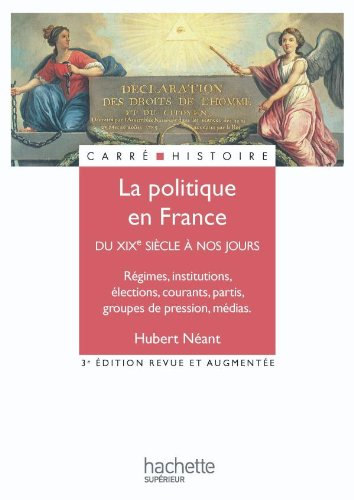 La politique en France : du XIXe siècle à nos jours : régimes, institutions, élections, courants, pa
