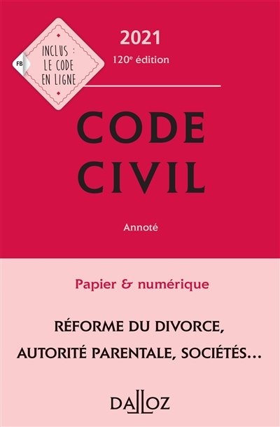 Code civil 2021, annoté