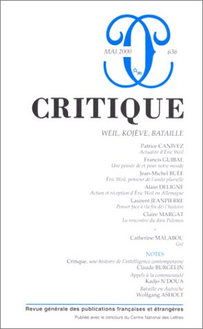 Critique, n° 636. Weil, Kojève, Bataille
