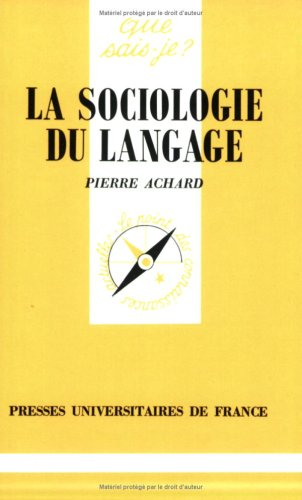 La Sociologie du langage