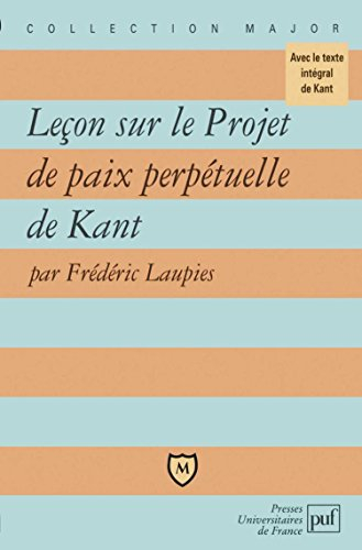 Leçon sur le Projet de paix perpétuelle de Kant