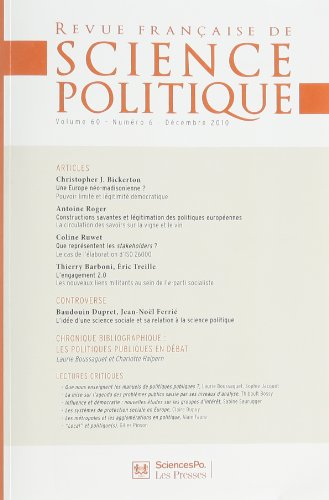 Revue française de science politique, n° 60-6. L'action publique au prisme de ses instruments