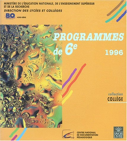 Programmes de 6e, 1996