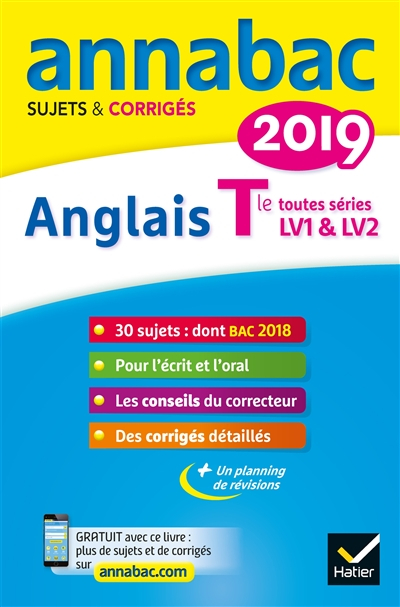 Anglais terminale toutes séries, LV1 & LV2 : 2019