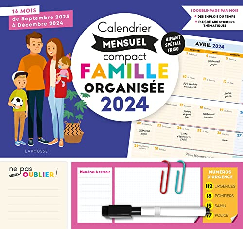 Organiseur familial Mémoniak version hebdomadaire, calendrier 12 mois 1  page par semaine - Calendriers