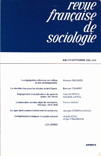 Revue française de sociologie / Juillet-Septembre 2003, n°44-3