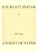 Ein Blatt Papier II. A sheet of paper
