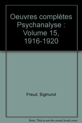 freud : oeuvres complètes, tome 15