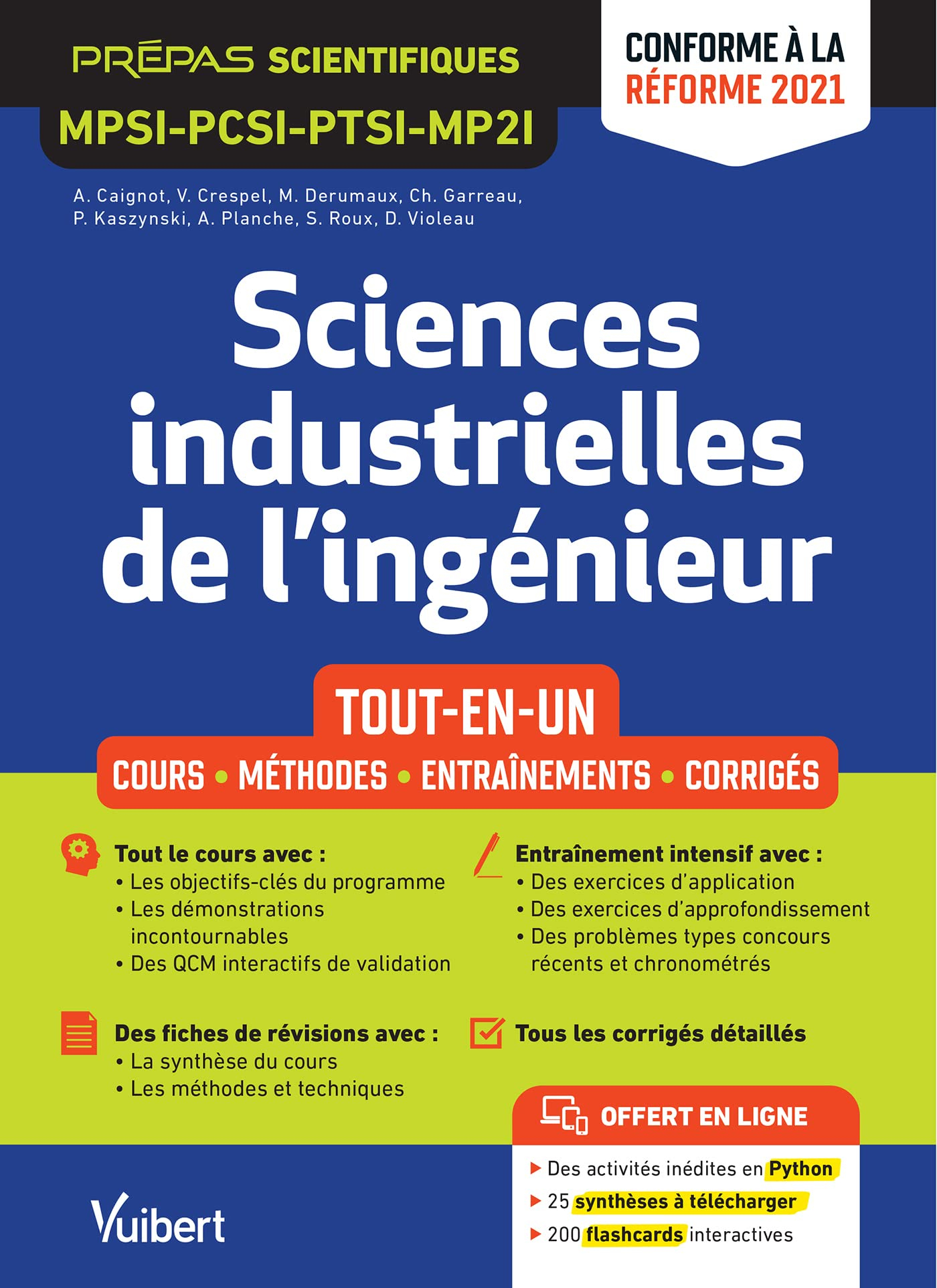 Sciences industrielles de l'ingénieur, MPSI, PCSI, PTSI, MP2I : tout-en-un, cours, méthodes, entraîn