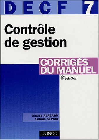 Contrôle de gestion, DECF 7