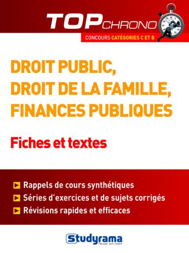Droit public, droit de la famille, finances publiques : fiches et textes : concours catégorie C et B