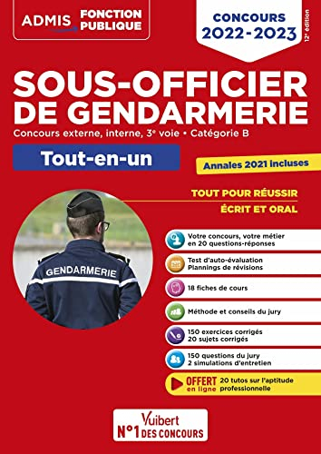 Sous-officier de gendarmerie : concours externe, interne, 3e voie, catégorie B : tout-en-un, concour