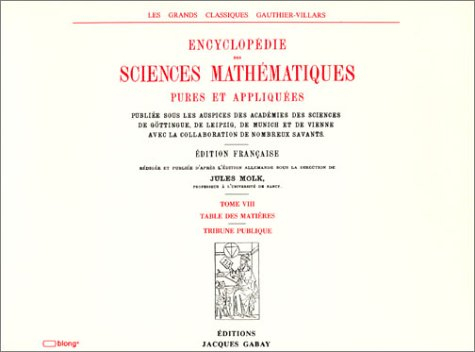 encyclopédie des sciences mathématiques, tome viii