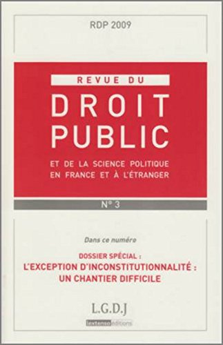 Revue du droit public et de la science politique en France et à l'étranger, n° 3 (2009). L'exception
