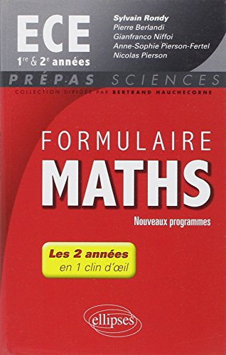 Formulaire maths ECE 1re et 2e années
