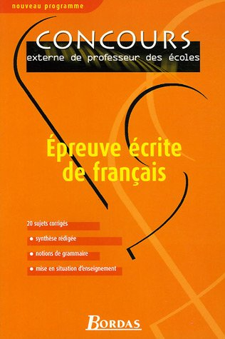 Epreuve écrite de français