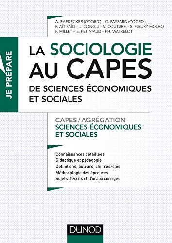 La sociologie au Capes de sciences économiques et sociales : Capes-agrégation sciences économiques e