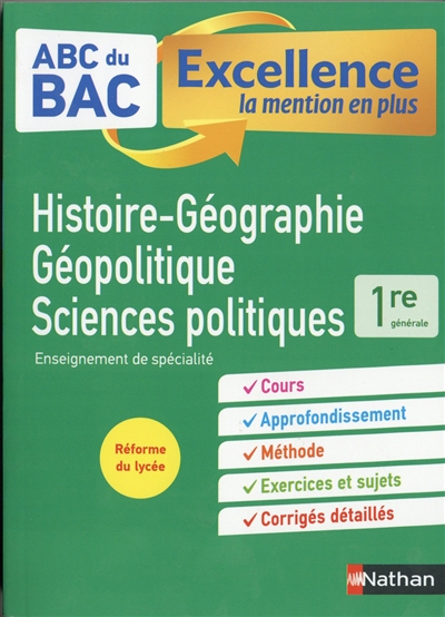 Histoire géographie, géopolitique, sciences politiques 1re générale : enseignement de spécialité : r