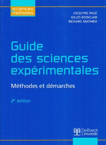 Guide des sciences expérimentales : méthodes et démarches