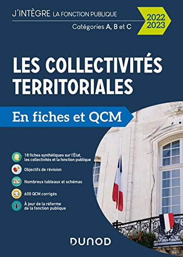 Les collectivités territoriales en fiches et QCM 2022-2023 : catégories A, B et C
