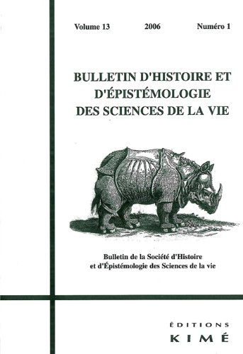 Bulletin d'histoire et d'épistémologie des sciences de la vie, n° 1 (2006)