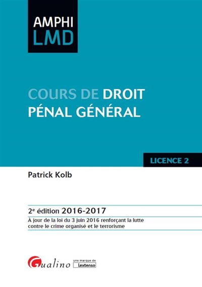 Cours de droit pénal général : 2016-2017 : licence 2
