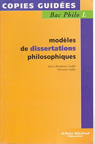 Modèles de dissertations philosophiques, bac philo L